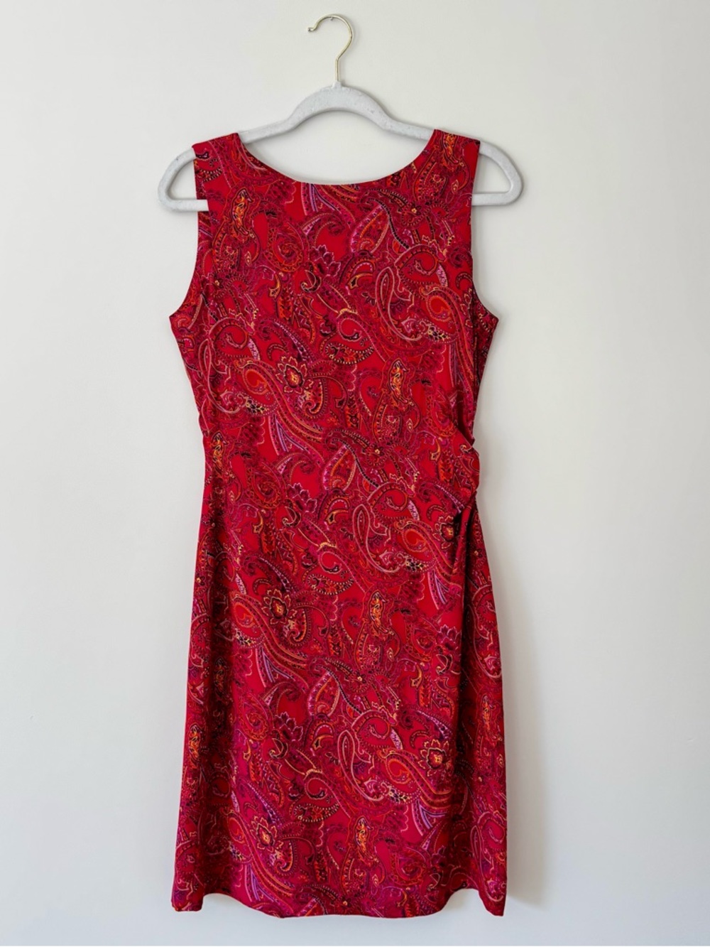 NWT Vintage David Warren Paisley 100% Silk Dress, Pink Multicolor – Size 8